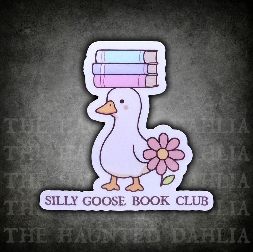 Silly Goose Book Club Sticker (w/Books) | Sticker