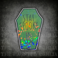 Stay Spooky Coffin with Skeleton Hand Sticker