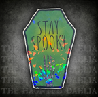 Stay Spooky Coffin with Skeleton Hand | Sticker