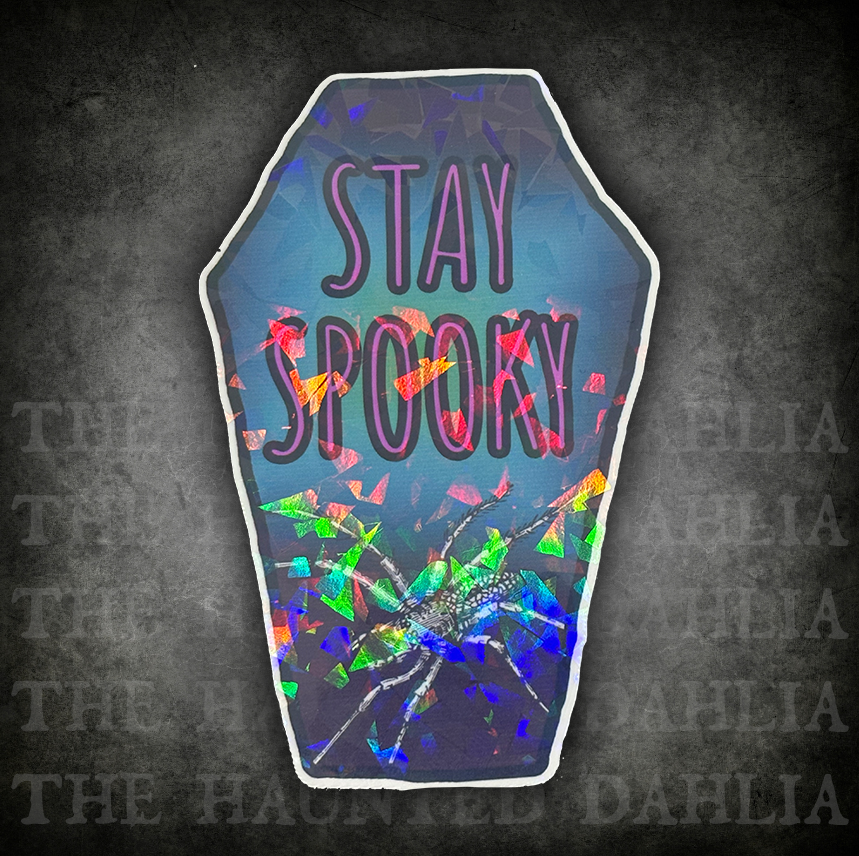 Stay Spooky Coffin with Spider | Sticker