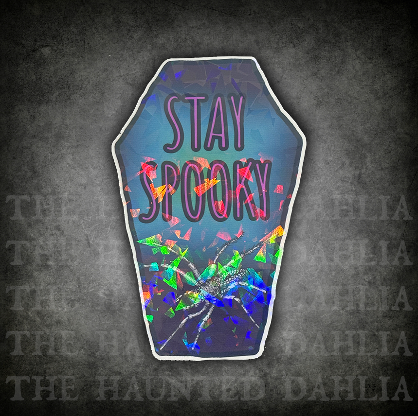 Stay Spooky Coffin with Spider Sticker