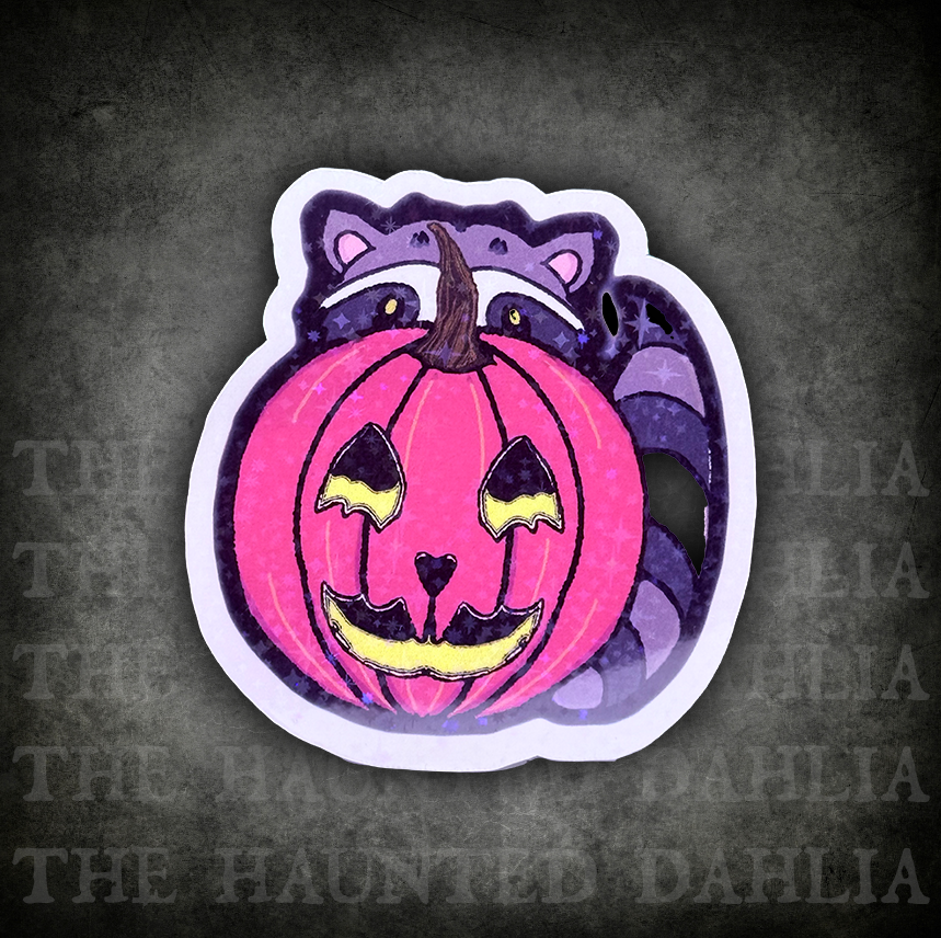Trash Panda Jack o'Lantern Sticker