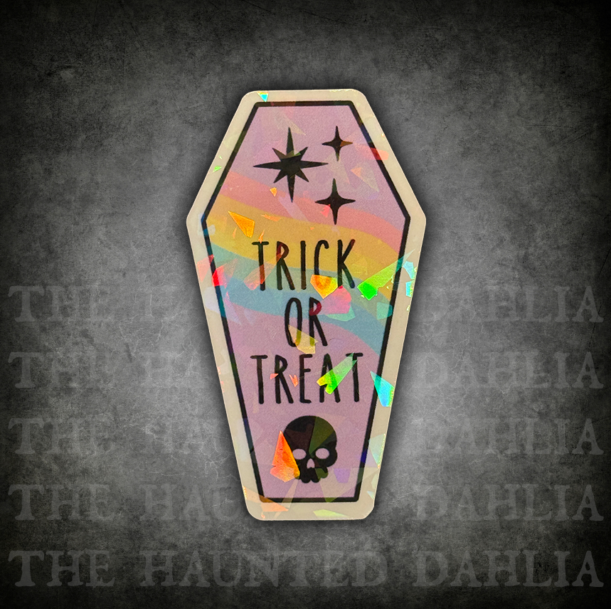 Trick or Treat Coffin Sticker