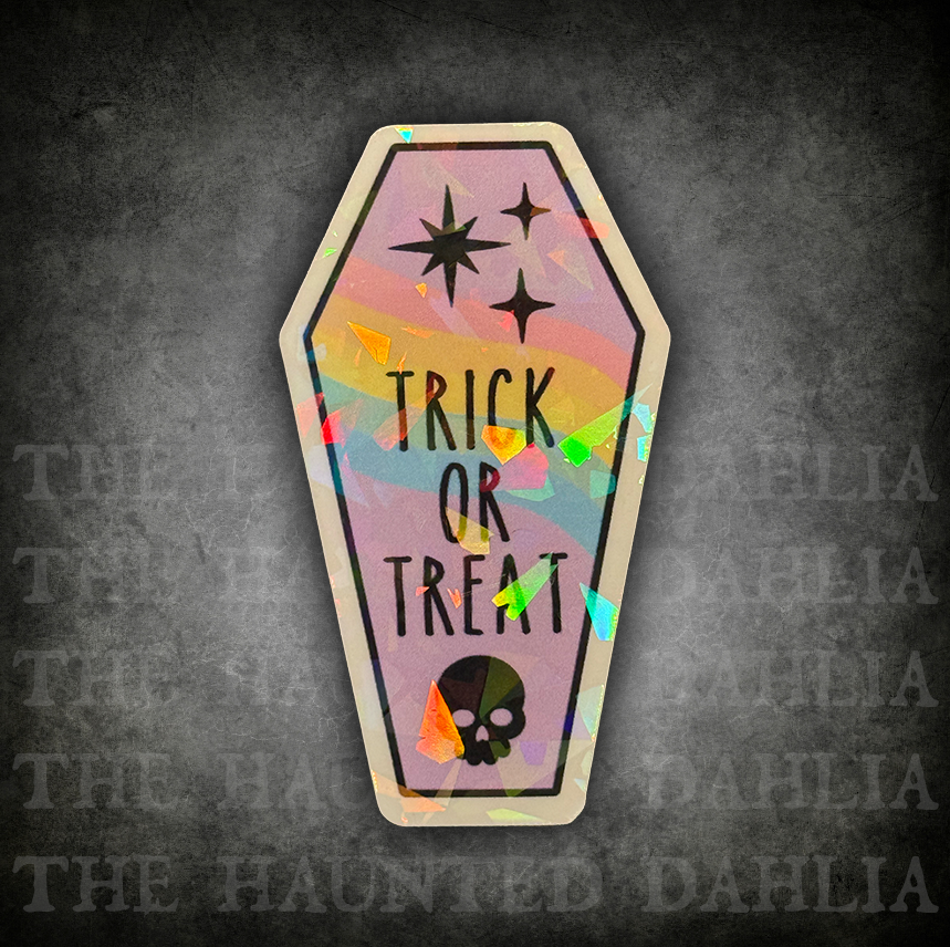 Trick or Treat Coffin Sticker