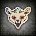 Devilish Goat Sticker (White & Gray)