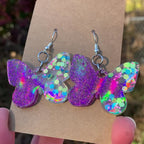 Pastel & Purple Butterflies | Resin Earrings
