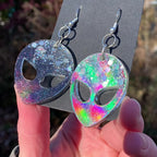 Alien Earrings (Black & Silver)